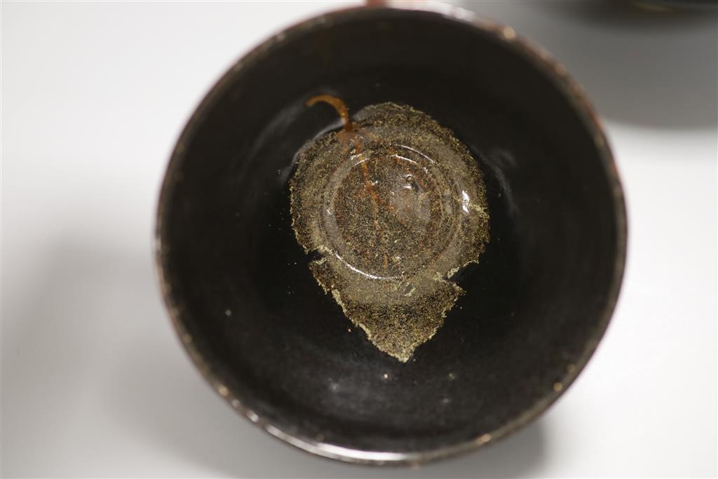 Two Chinese Henan type black glazed bowls, diameter 16cm